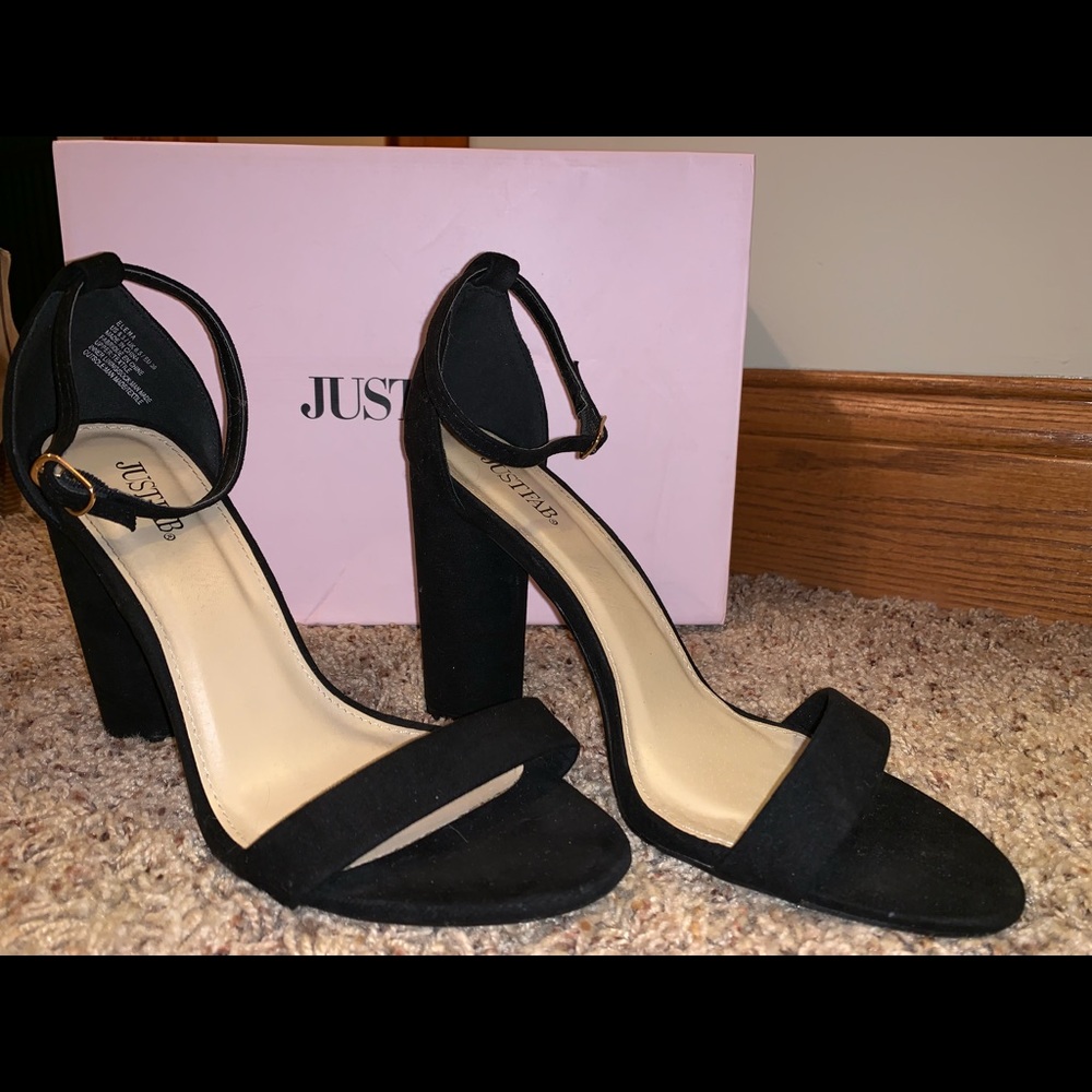 Thick black heels
